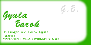 gyula barok business card